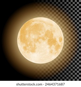 Golden Full moon, Vector Illustration