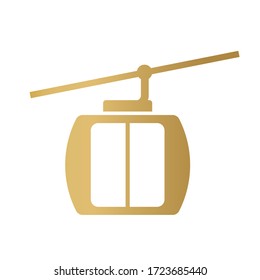 icono del funicular dorado - ilustración vectorial