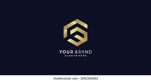 Golden G letter logo with modern creative style Premium Vector part 6