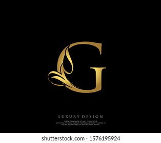 Golden G Luxury Logo Icon, Classy Letter Logo Design.