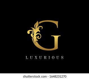 Golden G Luxury Logo Icon, Elegant G Letter Logo Design.