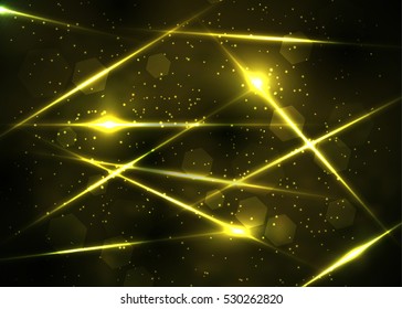 Golden galaxy. Abstract background, geometry sacred futuristic quantum digital hologram texture in development wave surreal design.