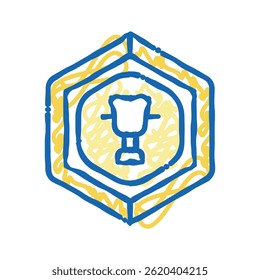 golden game medallion doodle icon sketch vector. golden game medallion sign. isolated symbol illustration