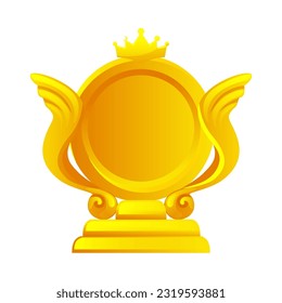 Golden game reward icon. Award frame for game icon