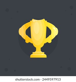 Golden Game UI Cute Cartoon Winner Cup Icon Awards Competition For Games Vector Design