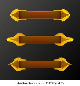 Golden Game ui Banner mit niedrigem dritten Titel Set für die Spielentwicklung