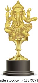 Golden Ganesha Statue Award.illustration vector