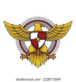 golden garuda indonesia national symbol mascot