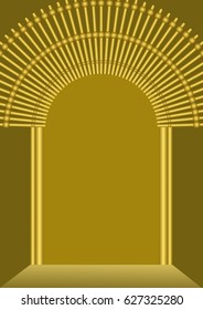 Golden gate background with blank place for own message, luxurious template for religion, celebration, invitation, announcement, vector EPS 10