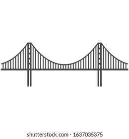 Golden gate bridge icon in flat style.Vector illustration.