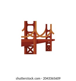 Golden Gate Bridge Icon Isolated On White Background 
