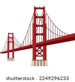 Golden gate bridge icon modern 3d outline