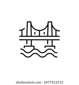 Golden Gate Bridge icon. Simple Golden Gate Bridge icon for social media, app, and web design. Vector illustration.
