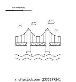 Golden Gate Bridge Icon Vector Design.