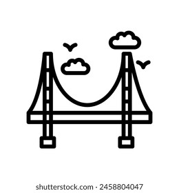 Golden Gate Bridge  icon in vector. Logotype
