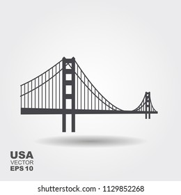 Golden Gate Bridge isolated vector illustration San Francisco California United States of America