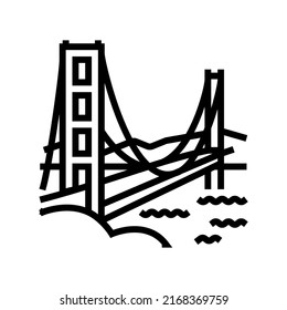 golden gate bridge line icon vector. golden gate bridge sign. isolated contour symbol black illustration