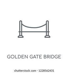 Golden gate bridge linear icon. Modern outline Golden gate bridge logo concept on white background from United States of America collection. Suitable for use on web apps, mobile apps and print media.