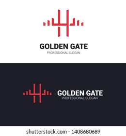 Golden Gate Bridge Logo Template, H Letter Logo