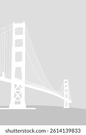 Golden Gate bridge outline vector illustration