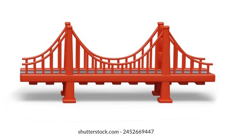 Golden Gate Bridge. Red suspension bridge in America, one of symbols of USA