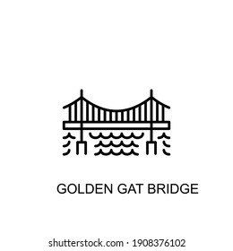 Golden Gate Bridge, San Francisco, California,  Landmark icon in vector. Logotype