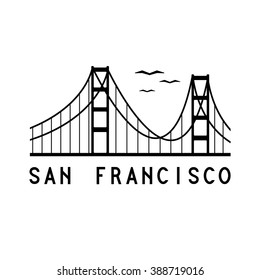 Golden Gate Bridge San Francisco Vector Stock Vector (Royalty Free ...