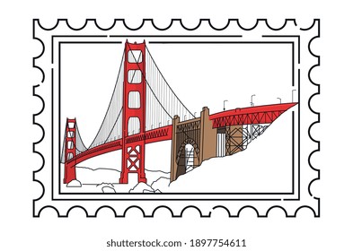 GOLDEN GATE BRIDGE SEAL LINE ICON IN SAN FRANCISCO