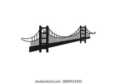 Golden Gate Bridge silhouette icon isolated on white background