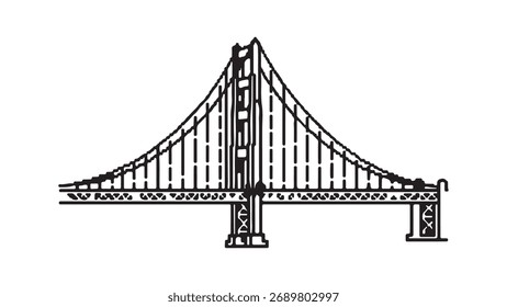 Ponte de portão dourado com fundo transparente