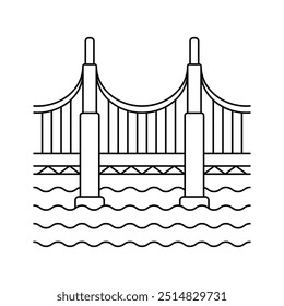 Golden gate bridge vector design in modern style