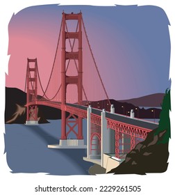Ilustración del vector puente Golden Gate