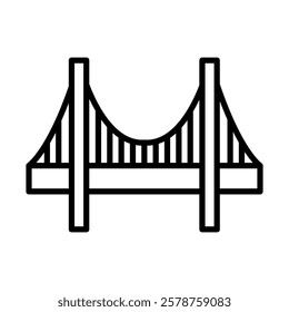 Golden Gate Bridge Vector Line Icon Design