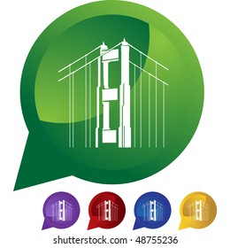 Golden Gate Bridge web button isolated on a background.