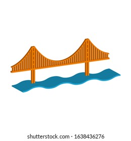 Golden gate bridge.3d vector illustration and isometric view.