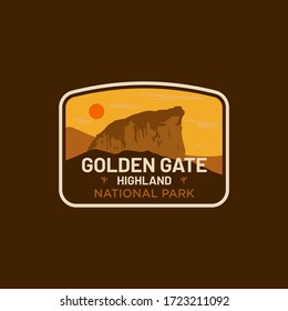 Golden Gate Highland National Park Logo Badge Emblem Illustration Vector 