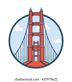 Golden Gate San Francisco Vector Illustration