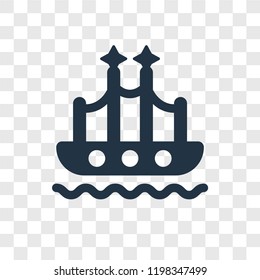 Golden gate vector icon isolated on transparent background, Golden gate transparency logo concept