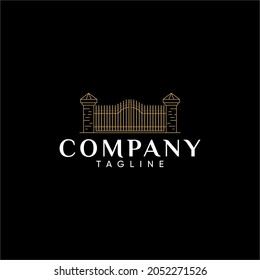 Golden gate vector logo. elegant and luxurious for the construction business, real estate and easy to apply
