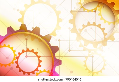 Golden gears background. Colorful vector abstract background. Clock work mechanism abstract wallpaper Gold energy concept. Blinding golden shine. clock gears wallpaper. futuristic digital illustration