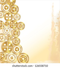 Golden Gears in motion background