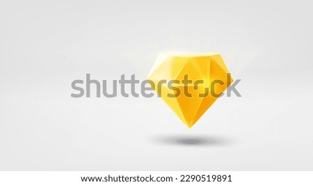 Golden gem. 3d vector banner with copy space