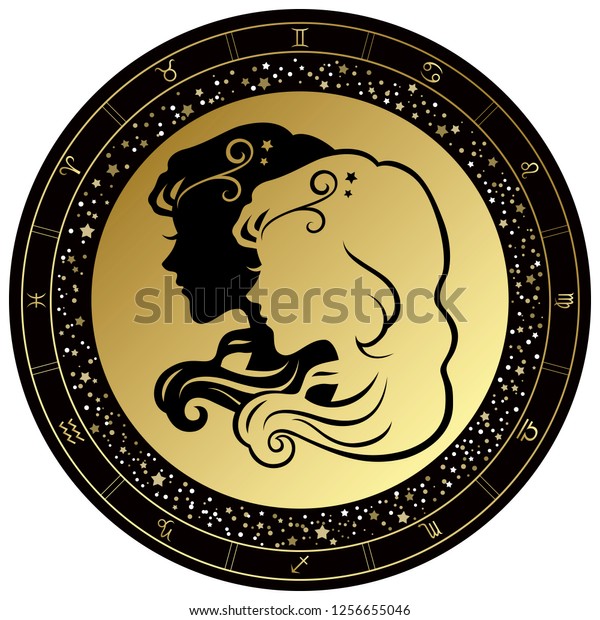 Golden Gemini Horoscope Symbol Vector Zodiac Stock Vector (Royalty Free ...