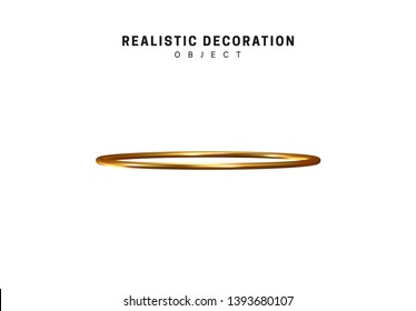 Golden geometric 3d object isolated on white background