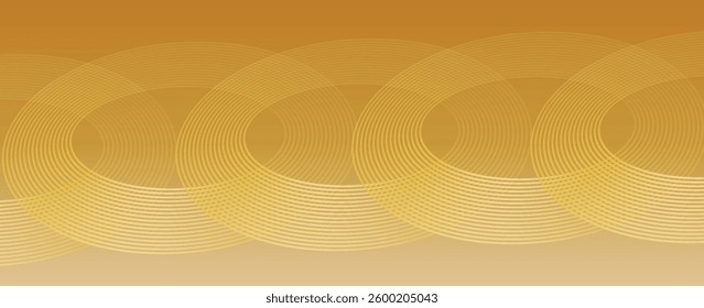 golden geometric abstract background overlapping layers on bright space with line effect decoration. Circle style concept modern graphic design element for banner, flyer, card. vector