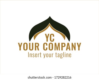 Golden geometric abstract logo for commercial use.