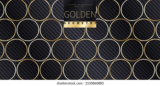 Goldenes geometrisches abstraktes Muster. Luxuriöse, goldene lineare Ornament. Premium Design für Tapeten, Seidenstoffe und Dekorationen. Vektorgrafik.
