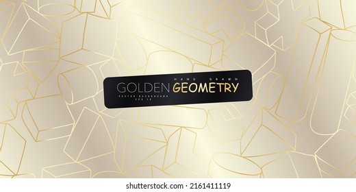 Golden geometric abstract pattern. Luxurious golden linear ornament. Premium design for wallpapers, silk fabrics and decorations. Vector illustration.