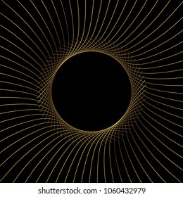 Golden geometric abstract pattern. Template for birthday, wedding, anniversary, business cards design