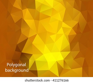 Golden Geometric background. Colorful abstract background for design. Polygon background pattern. 